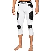Nike Pro Hyperstrong 7-Pad 3/4 Football Girdle - Hardplate Compression Tights with Integrated Hip, Thigh, Tailbone &amp; Knee Pad