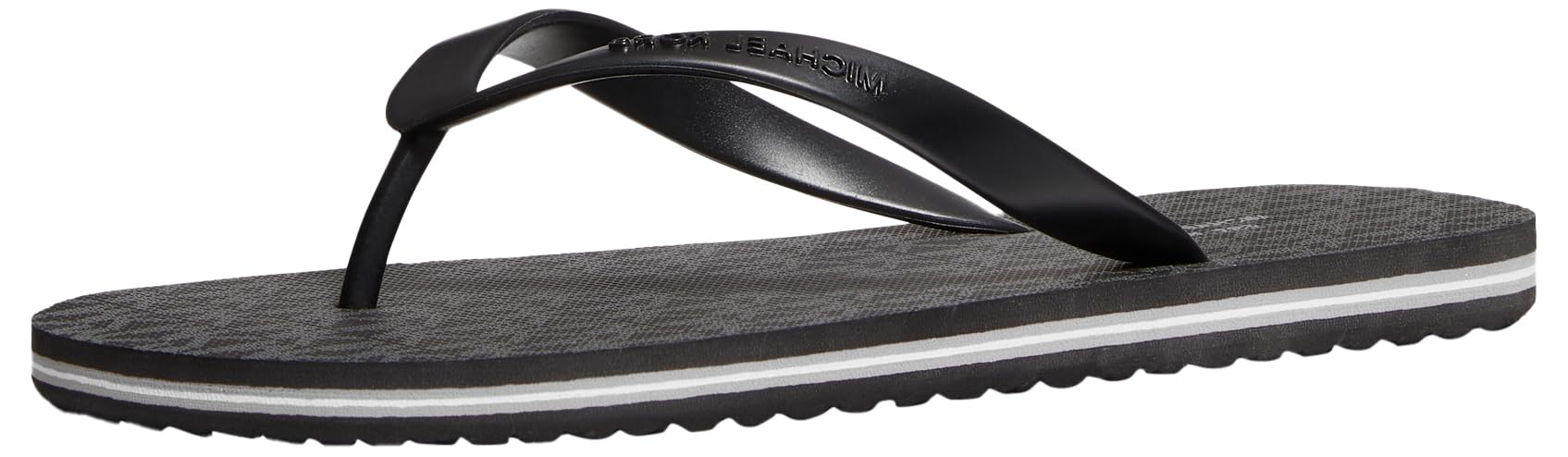 Michael Kors Men’s Travis Flip Flop, Black/Black, 8