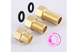 Ousun 1/2" Male Female Adapter, 1/2 Inch Brass Hex Pipe Extension Fittings for Tub Spout/Shower, 1/2'' Male to 1/2'' Female A