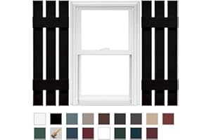Mid America Board and Batten 12" 3 Board Spaced Vinyl Standard Shutter (1 Pair) - 12 x 35 002 Black