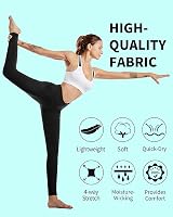 Cambivo Yoga Pants for Women High Waisted Leggings with Pockets Black view 4