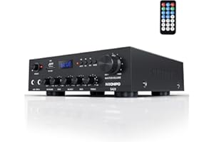 NEOHIPO Stereo Receiver & Amplifier Home Audio Bluetooth Amp, Bluetooth 5.0, 500Wx2, 2.1 Channel, with Echo/Balance Knobs, w/USB/SD/RCA/MIC/FM in & RCA Out, w/Remote Control for Garage/Party/Supermarket-SA20