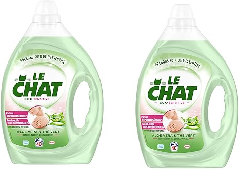 Le Chat Eco Sensitive Lessive Liquide 40 Lavages Lot De 2
