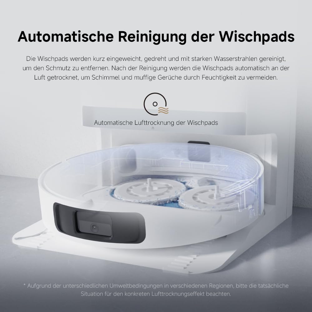 Xiaomi Robot Vacuum X20+ Saugroboter mit Absaugstation und 4L/4L Frisch- & Altwassertank - 2 rotierende, Auto-Trocknung Wischmops, Bis 280m² wischen, 6000Pa Saugkraft, LDS-Navigation, Alle Bodentypen