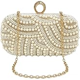 Auuvynx Pearl Clutch Purses for Women Party Wallet Handbag Evening Clutch Bag