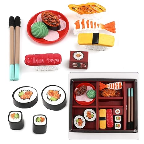 Coxeer Artificial Sushi Simulation Food Artificial Food Set Pretend Play Realistic Food Toy
