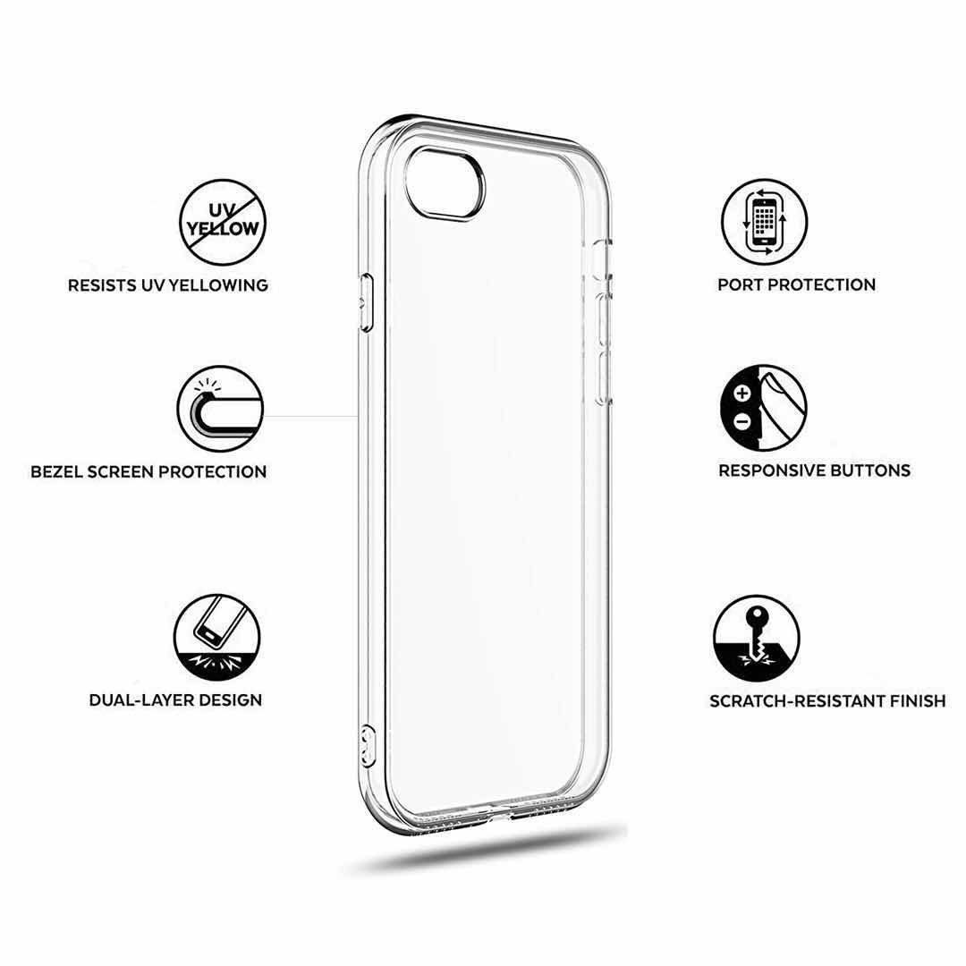 IPhone 7 plus case IPhone 8 plus case Slim crystal clear silicone cover Transparent Premium TPU Soft Rubber Silicone Durable shock Bumper waterproof protective [Support Wireless Charging]