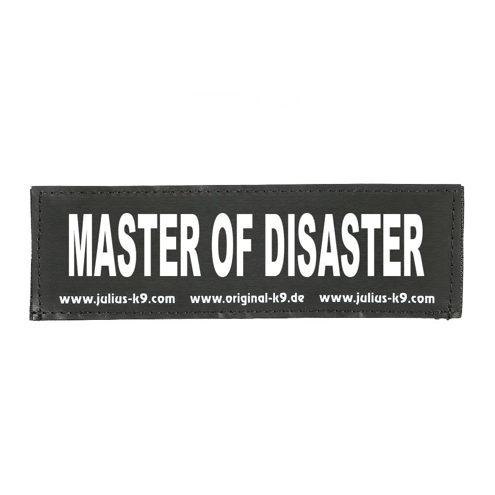 Julius-K9 Interchangeable Hook & Loop Patches, 1 pair, MASTER OF DISASTER, Size: Small, Black — image 1