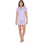 Casual Nights Women's Super Soft Pajamas Set, Short Sleeve Button Down Shirt with Pants PJ Shorts Set with Pockets