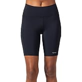 Terry Cycling Cargo Womens Padded Bike Short W/ 4 Pockets, Moderate Compression Mid-Rise Elastic Free 9" Inseam Leg