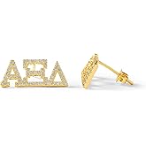 Sorority Shop Alpha Xi Delta Earrings — AXD 18K Gold Plated Sorority Gifts Earrings, Long-Lasting Alpha Xi Delta Gifts for Women