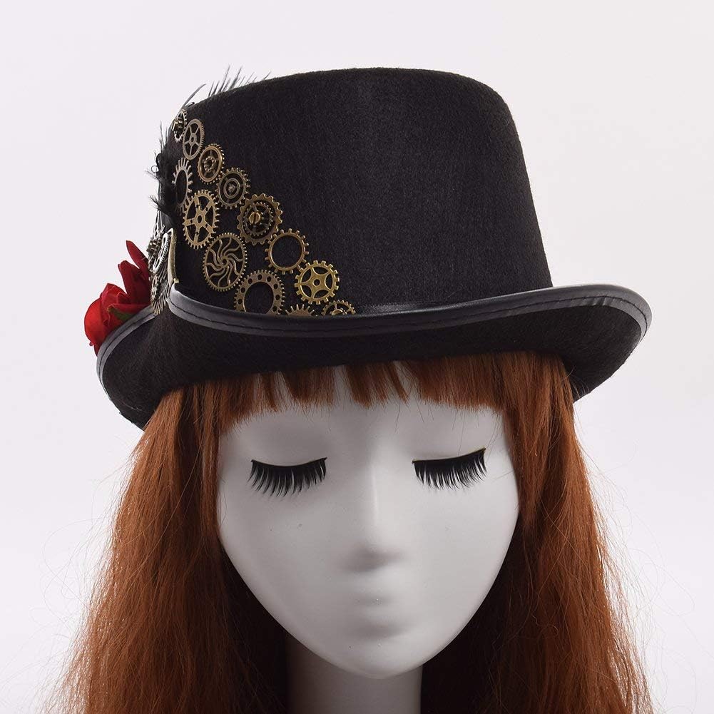 GRACEART Unisex Steampunk Top Hats with Goggles for Men Women (Various styles): Toys & Games
