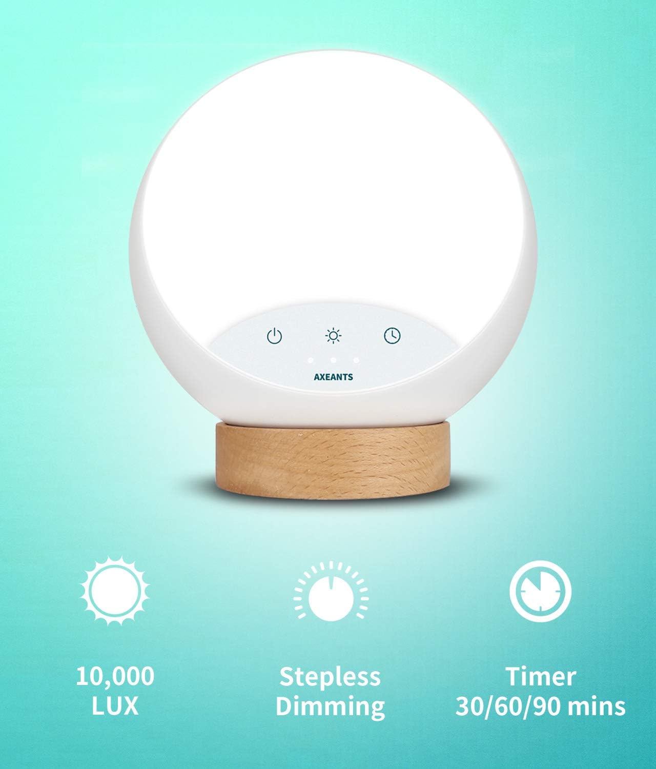 Light Therapy Lamp 10000 Lux Happy Natural Light UV-Free Touch Control with Stepless Brightness Dimming Timmer Function: Health & Personal Care