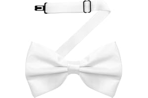 MDSTYLE Bow Ties for Men Pre-Tied Adjustable - Classic Men's Bow Tie - Tuxedo Wedding Formal Bowtie Solid Color Bowties