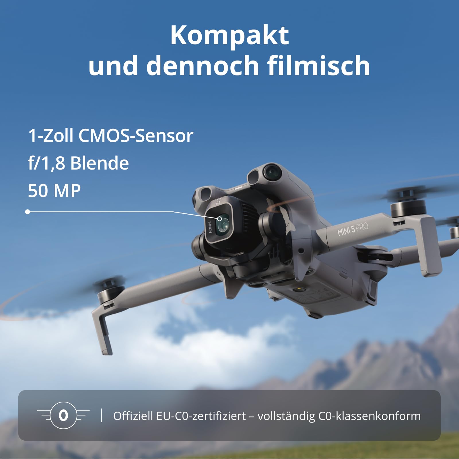 DJI Mini 5 Pro Fly More Combo mit DJI RC-N3, C0-Zertifiziert, Drohne mit Kamera, 1-Zoll CMOS, 4K-Drohne für Anfänger mit Omnidirektionaler Hinderniserkennung, ActiveTrack 360°, 225°-Gimbal-Drehung 2