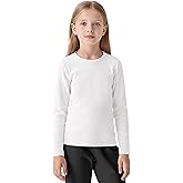 Resinta Girls Basic Long Sleeve Crew Neck Top Kids Layering Tees Casual Soft Solid Pullover T-Shirts 2-14 Years