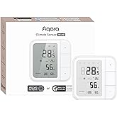Aqara Thread/Zigbee Smart Climate Sensor W100, Temperature & Humidity Monitoring, Wireless, Remote HVAC Control, 3 Customizab
