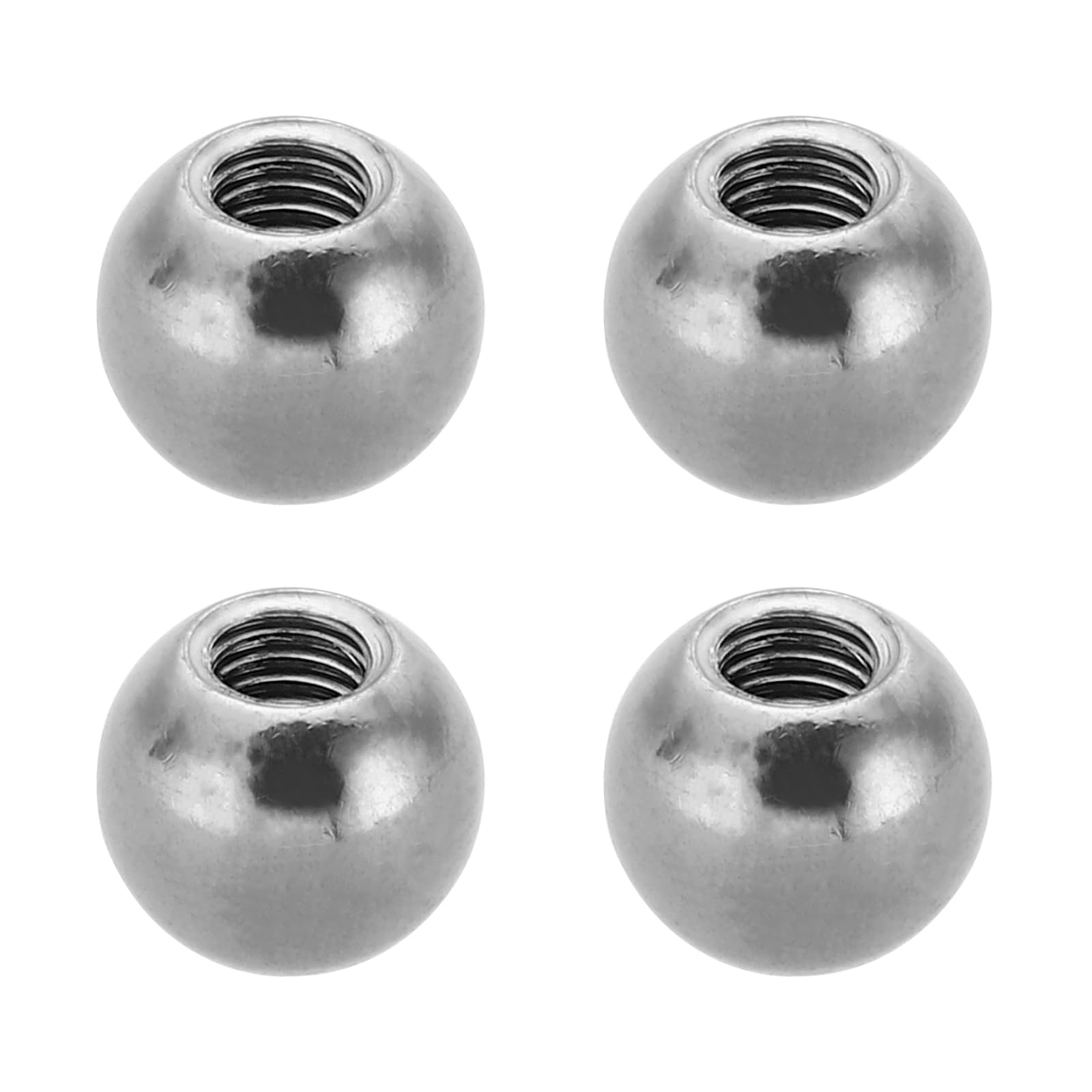 PATIKIL M5x11mm Ball Nuts Knob, 4 Pcs Female Thread 304 Stainless Steel Round Blind Hole Screw Cap Cover for Lighting Machinery DIY Decoration, Silver