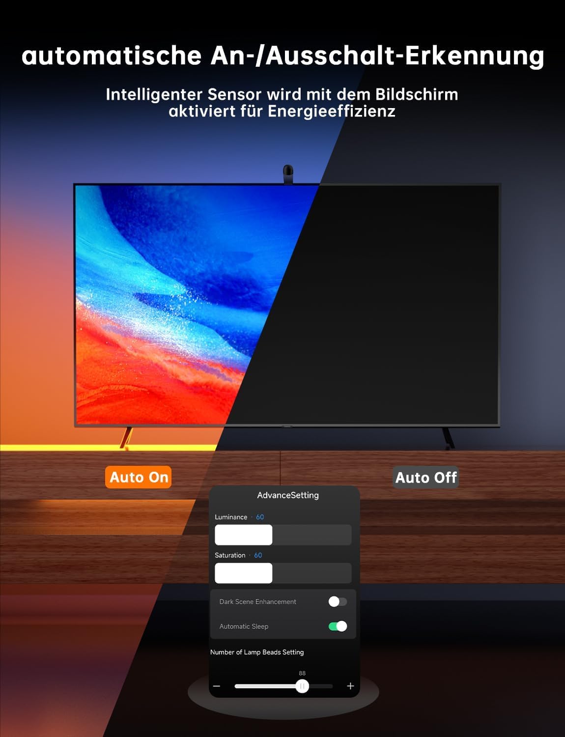 TV LED Hintergrundbeleuchtung, 4,5 M für 55-65 Zoll TVs und PC-Monitore 7