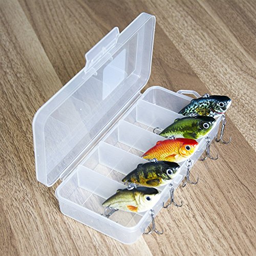 FOVONON Crankbaits Set Lure Fishing Hard Baits Swimbaits Boat Ocean Topwater Lures Kit Fishing Tackle Minnow Vib Set for Trout Bass Perch Fishing Lures with Box