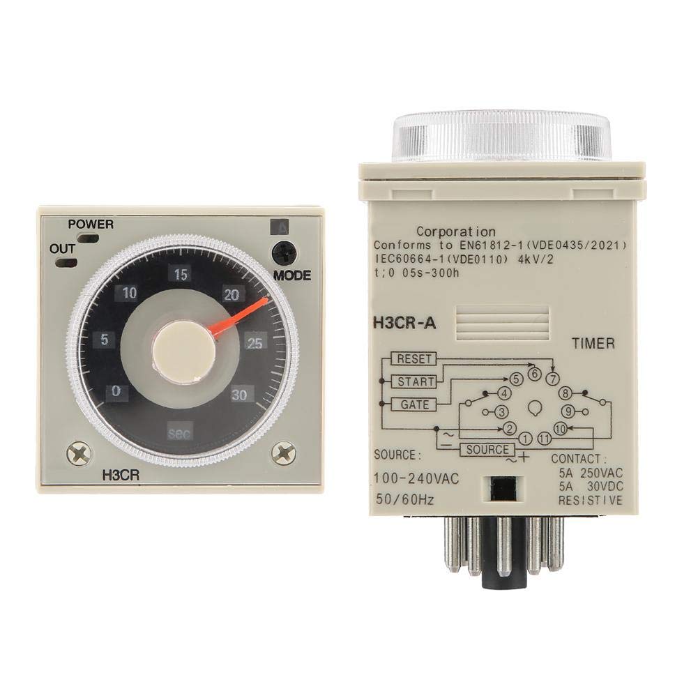 H3CRA Delay Timer Relay 0.5S300H Knob Control Time Relay 11Pin 100