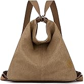 CORIOS Women Backpack Canvas Shoulder Bag Casual Daypacks Handbag Large Capacity Top Handle Bag Multifunction Tote Bag for Travel Shopping Work Daily Coffee