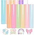 WRAPXPERT Boho Color Permanent Vinyl Sheets - 12 Sheets Bundle 12"x12" Pastel Colors Craft Vinyl Sheets Glossy Adhesive Vinyl Craft Cutters DIY Projects