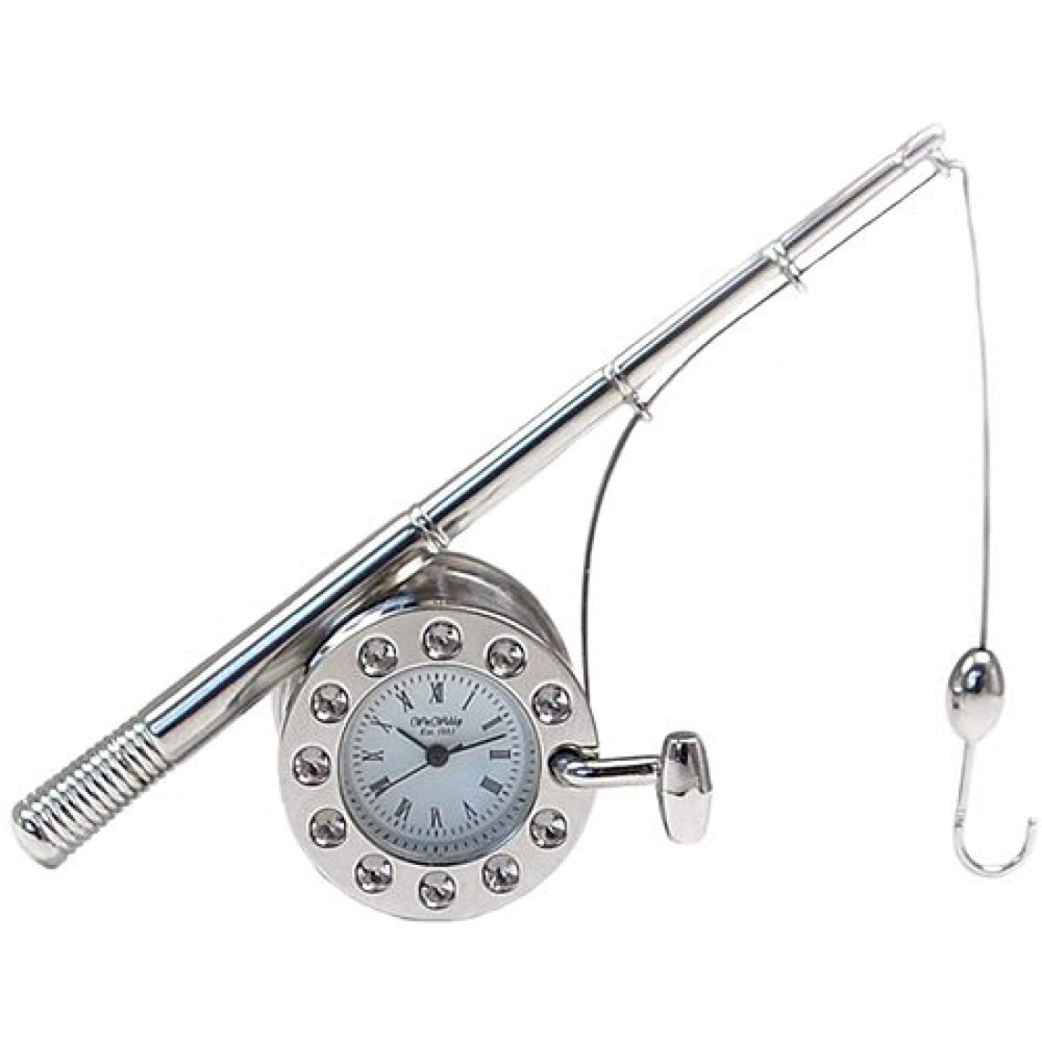 W M WIDDOP Miniature Fishing Rod Novelty Quartz Analogue Collectors Clock 9440S
