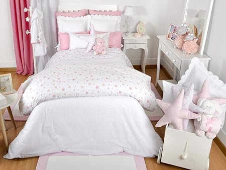 MI CASA Mi Funda Nórdica Estrellas, Rosa Cama 90, 150 x 220 cm: Amazon.es: Hogar