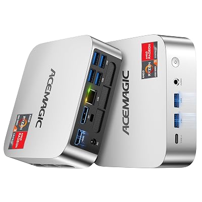 ACEMAGIC Mini PC Windows 11 Pro, AMD Ryzen 4300U(Beat 3500U/N150/N95, up to 3.7GHz), 16GB DDR4 RAM 512 SSD Mini Computers, 28W MAX Desktop 4K Triple Display/HDMI/WiFi/BT/LAN for Home Office Business