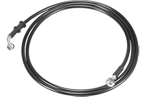 Motoforti Universal 190cm 74.8" Motorcycle Brake Clutch Oil Hose Line Pipe Hydraulic Reinforced Stainless Steel Braided Black
