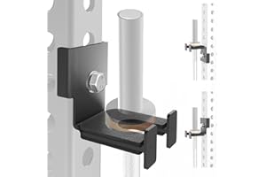 J BRYANT Barbell Holder for 3x3 Power Racks, No Drilling Required – Heavy-Duty Steel Barbell Storage Rack with Protective Padding, Fits 5/8''-1'' Holes – Secure & Space-Saving Gym Equipment Organizer