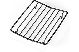 TreeLen Roasting Rack for Roasting Pan,Baking Rack for Cooking, Roasting, and Grilling,V Shape Non-Stick Wire Rack,10×8" Black