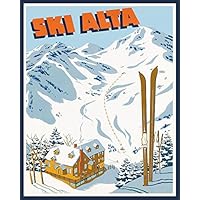 Heritage Posters Skis Ski Skiing Alta Wasatch Mountains of Utah USA 16" X 20" Image Size Reproduction on Paper and Canvas We have other