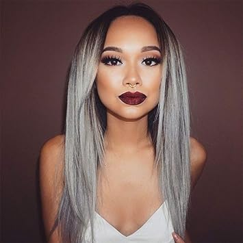 Amazon Com Ombre 1b Grey Remy Virgin Straight Human Hair Wigs