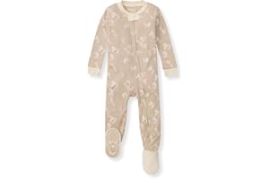 Burt's Bees Baby Baby Girls Pajamas, One-Piece Footed Sleeper PJs, Non-Slip Snug Fit for Infants 12, 18, and 24 Months