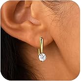 S925 Sterling Silver Huggie Earrings for Women 14K Gold Plated Cubic Zirconia Hypoallergenic Cute Dainty Earrings Birthday Holiday Jewelry Friendship Gifts for Daughter Friend Couple