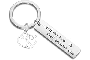 MYOSPARK Wedding Gift And The Two Shall Become One Christian Keychain Bridal Shower Engagement Gift For Newlywed Bride Groom