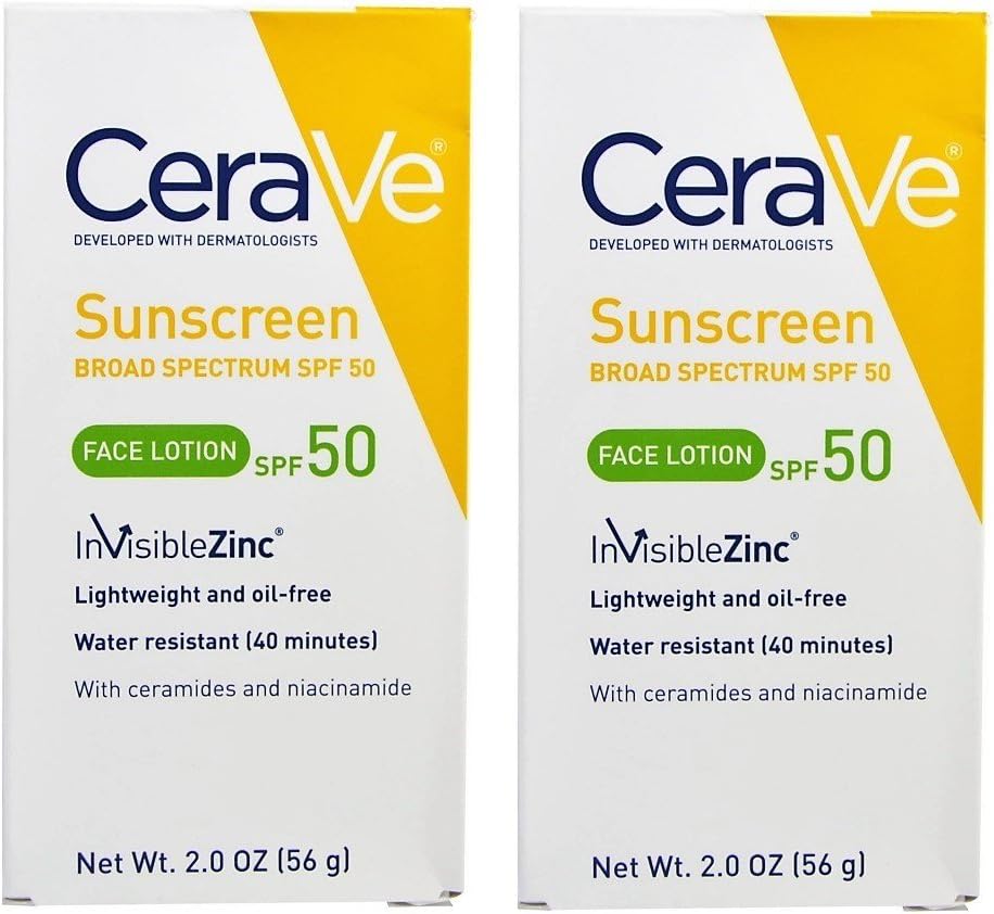 CeraVe SPF 50 Sunscreen Face Lotion, 56 grams (2 pack) Amazon.co.uk