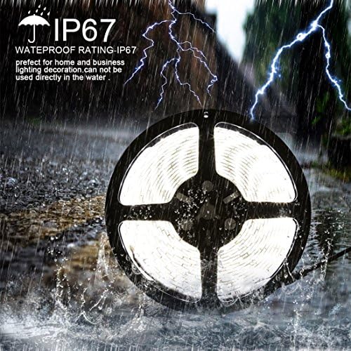 16.4ft IP67 Waterproof RGB Color Changing Outdoor LED Strip Rope Lights Kit With Power Supply &amp; Controller. SMD 5050 12V DC rgb Flexible String Light, Total 300LEDs (60LEDs/M) For Garden/Patio/Party