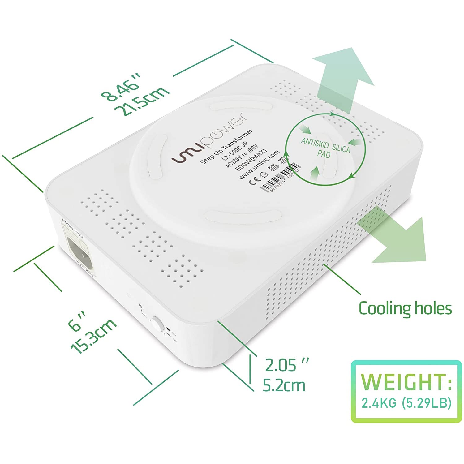 120V to 100V Voltage Converter 500watts Step Down toroidal Voltage Converter for Japan appliances Used in US［CE, CQC Certified］