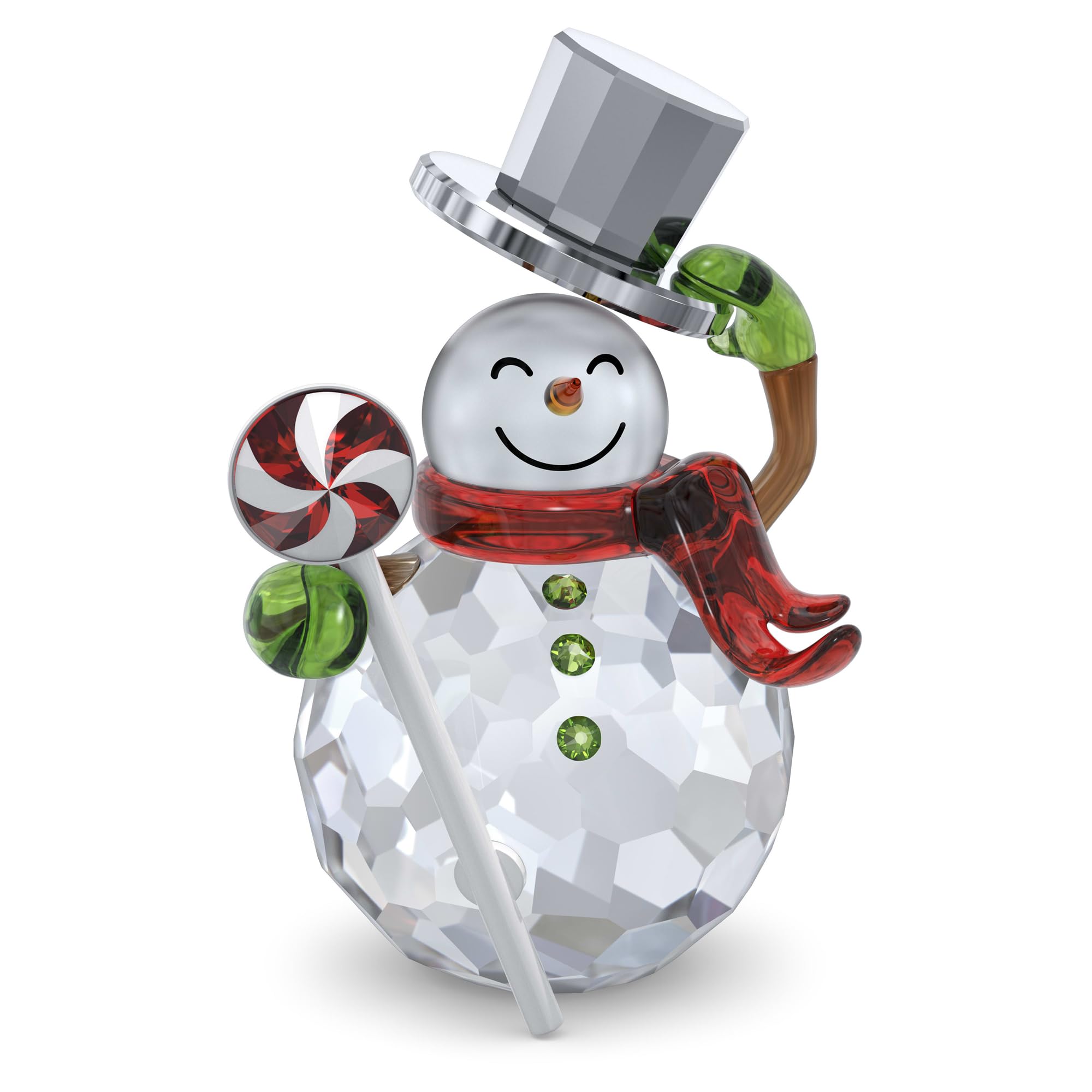 Swarovski 2023 Holiday Cheers Dulcis Snowman Figurine, White and Multi-Coloured Crystals, from the Holiday Cheers Collection — image 1