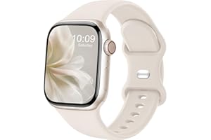 CREFORT Sport Bands Compatible with Apple Watch Band 46mm 38mm 40mm 41mm 42mm 44mm 45mm 49mm Women Men, Soft Silicone Strap B