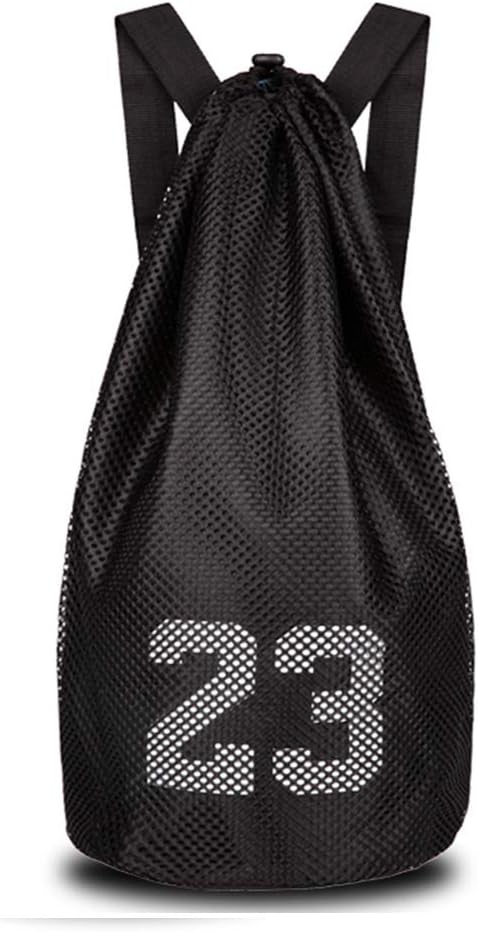Heavy Duty Fabric with Mesh Easy Light Weight Backpack Bag Gym/Yoga Bag for Carrying Basket Ball, Soccer Ball,Volleyball Or The Training Shoes.Product Size Dia 10.24"X20.5"H Black