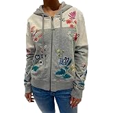 Johnny Was Women's Arla French Terry Sweatshirt, Light Heather