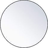 Elegant DecorEternity Home Office Decorative Round Framed Wall Mirror, 48" L x 48" H - Blue