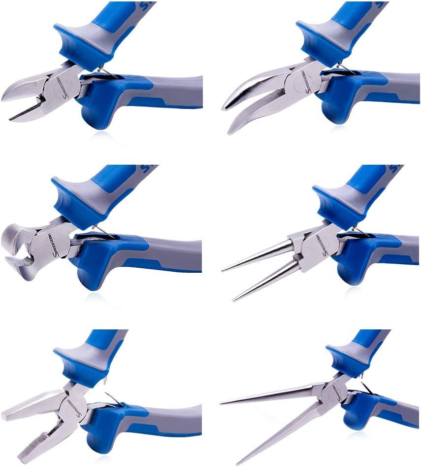 SPEEDWOX Mini Pliers Set 6 Pcs Small Fine Jewelry Making Pliers Kit with Jump Ring Opener Micro Precision Combination Craft Hand Tools Industrial Grade Chrome Vanadium Steel - Image 3