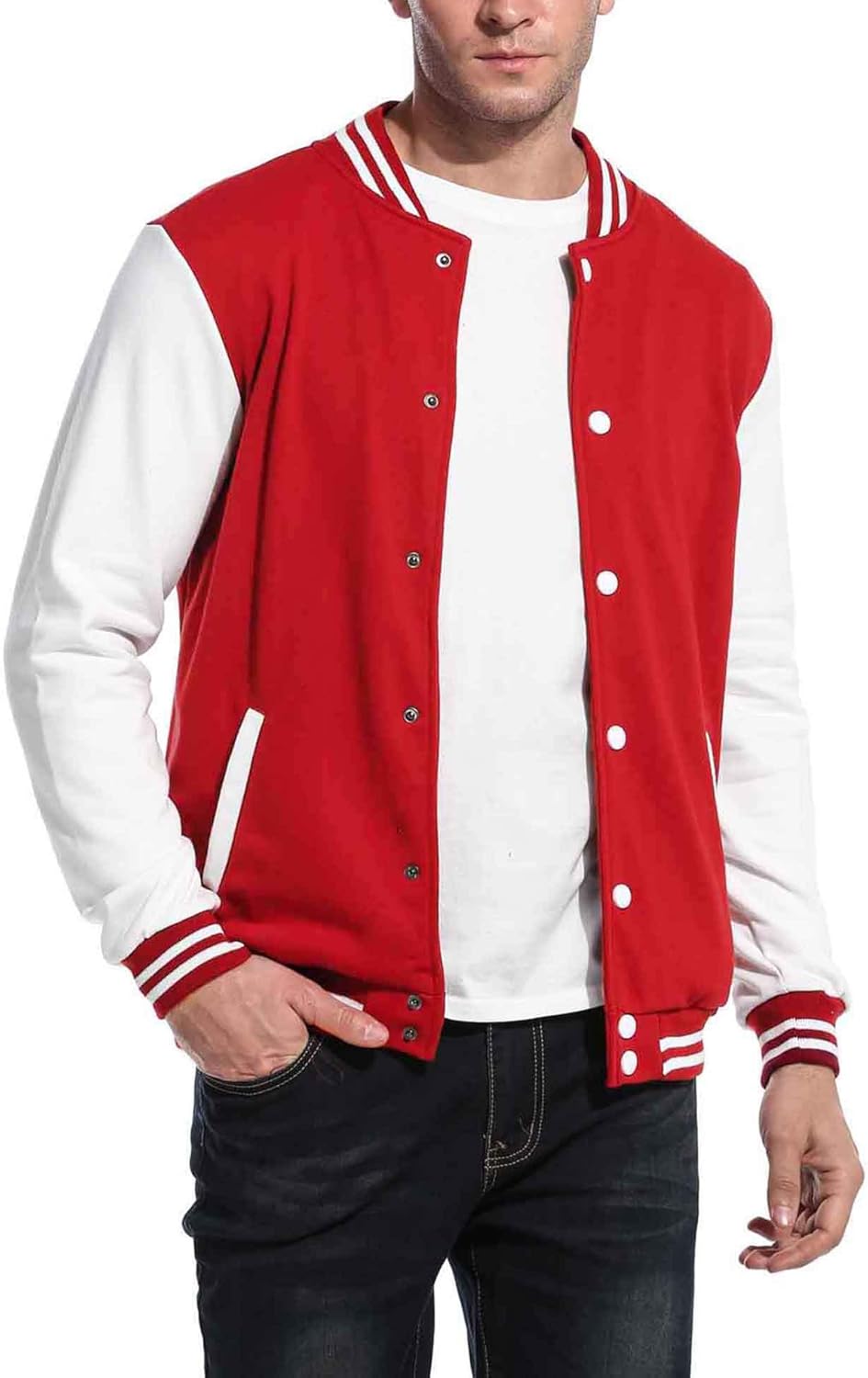 COOFANDY Mens Slim Fit Varsity Baseball Jacket Bomber Cotton Premium Jackets at  Men’s Clothing store