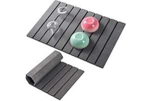 23.6 X 15.3 Inch Stone Dish Drying Mat for Kitchen Counter Dish Drying Mat Dish Sink Mat Foldable Diatomaceous Earth Quick-Dr