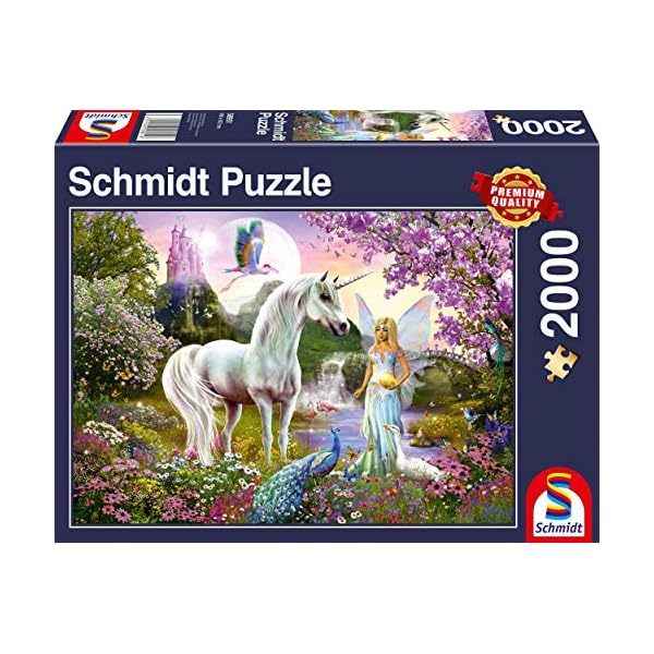 Schmidt Spiele 58951 Fee und Einhorn, 2000 Teile Puzzle, bunt
